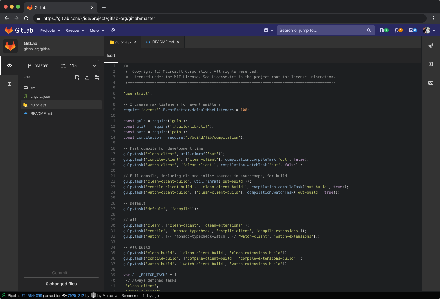 Dark Theme in the Web IDE