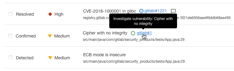 Dynamic Issue status icons on Security Dashboards