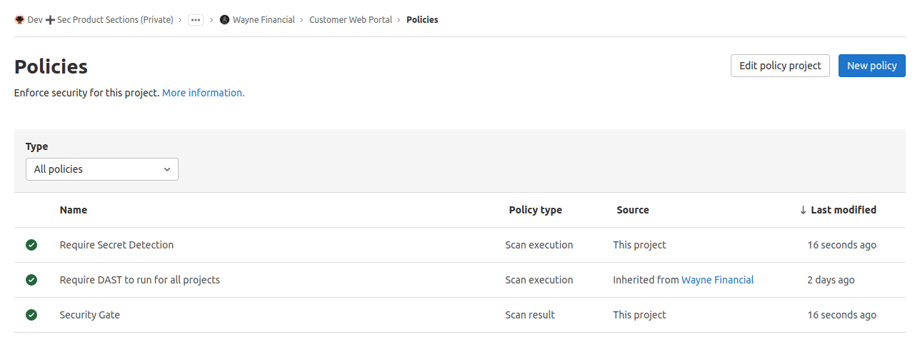 Group and subgroup scan execution policies